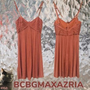 Y2K Vintage BCBGMaxazria Metallic Sheen Embellished Straps Copper Orange